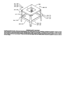 Steel Stand Diagram and Parts List for 34-440 95H98460 & HIGHER Delta Table Saw