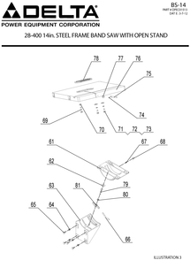 Diagram 4 Diagram and Parts List for 28-400  Delta Band Saw