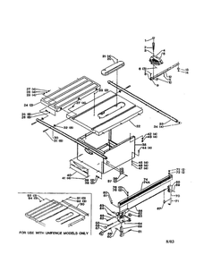 Table/Miter Gage Body/Cabinet Diagram and Parts List for 34-440 90C12580 THRU 95H98459 Delta Table Saw