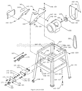 Page C Diagram and Parts List for JT360  Delta Planer Jointer