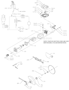 Page B Diagram and Parts List for MS265 Type 1 Delta Miter Saw