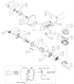 Page B Diagram and Parts List for MS350 Type 1 Delta Miter Saw