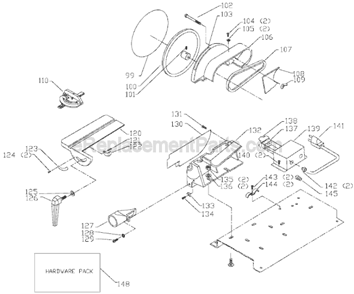 Page B Diagram and Parts List for SA180 Type 1 Delta Belt or Drum Sander