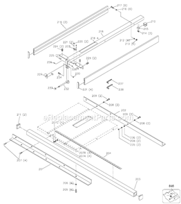Page A Diagram and Parts List for T2-30 Type 1 Delta Table Saw Accessories