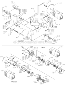 Page B Diagram and Parts List for TS300 Type 3 Delta Table Saw