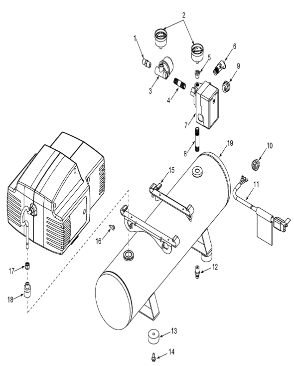 Delta 66-202 Type-0 Diagram and Parts List for 66-202 Type-0 Delta Compressor