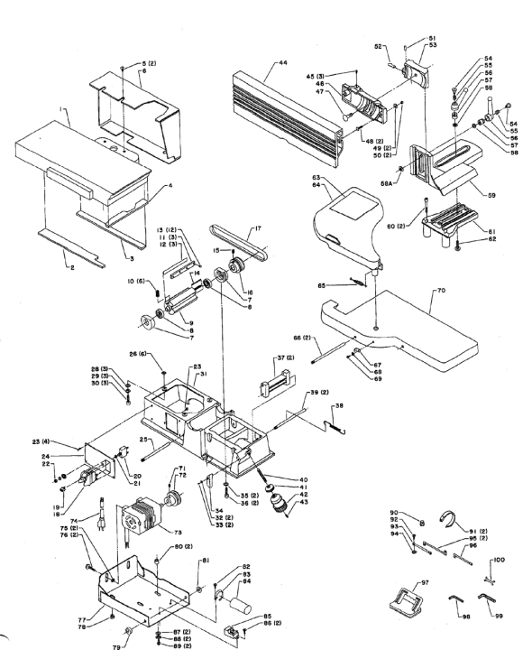 Delta 37-280 Diagram and Parts List for 37-280  Delta Planer Jointer