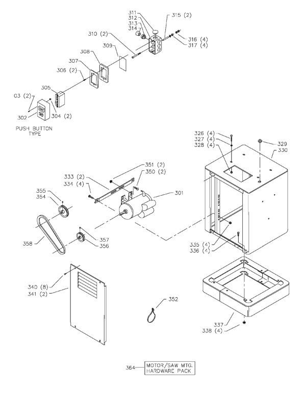 Delta 28-216-Bdk Type-1 Diagram and Parts List for 28-216-BDK Type-1 Delta Saw