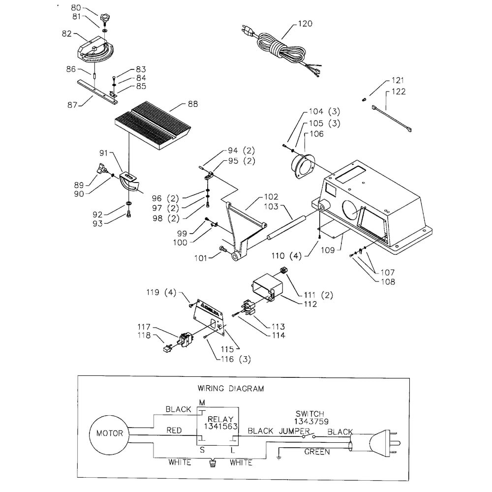 Base Assembly Wiring Diagram Diagram and Parts List for 31-460TY3 9341 Delta Belt or Drum Sander