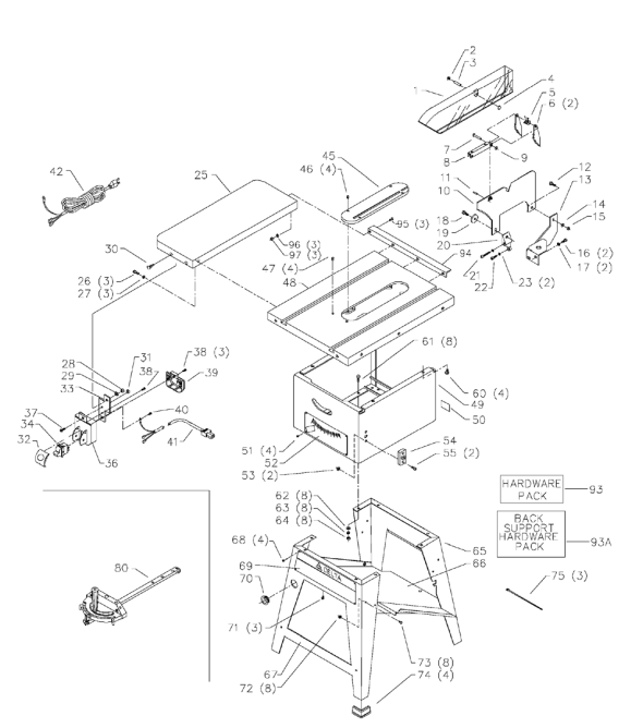 Delta 36-441b Diagram and Parts List for 36-441B  Delta Saw