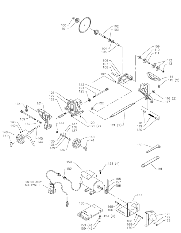 Delta 36-505x Diagram and Parts List for 36-505X  Delta Saw