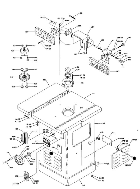 Delta 43-381 Diagram and Parts List for 43-381  Delta Shaper