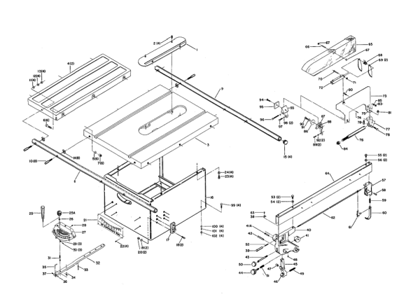 Delta Cs4l Diagram and Parts List for CS4L  Delta Saw