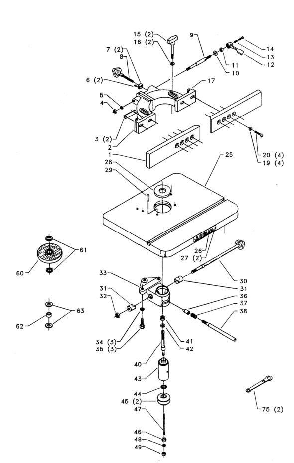 Delta 43-140 Diagram and Parts List for 43-140  Delta Shaper