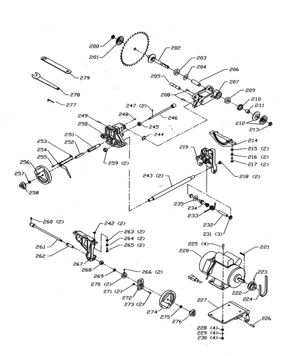 Delta 36-655c Diagram and Parts List for 36-655C  Delta Saw
