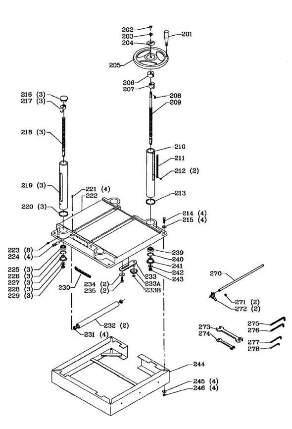 Delta 22-675 Diagram and Parts List for 22-675  Delta Planer Jointer