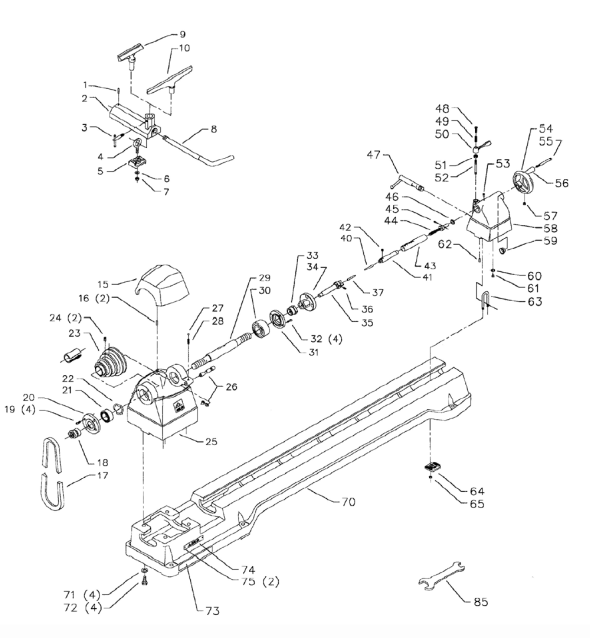 Delta 46-222-Bdk Type-2 Diagram and Parts List for 46-222-BDK Type-2 Delta Lathe