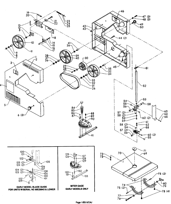 Delta 28-560 Type-1 Diagram and Parts List for 28-560 Type-1 Delta Saw
