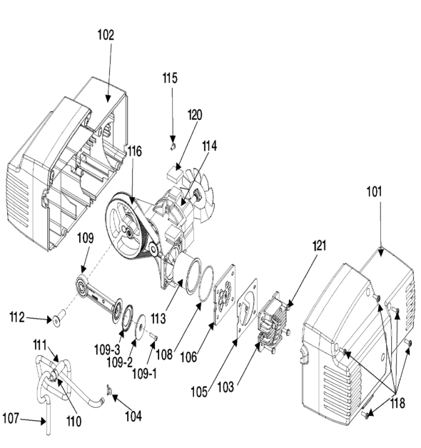 Delta 66-501 Type-1 Diagram and Parts List for 66-501 Type-1 Delta Compressor