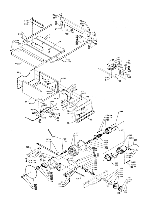Delta 34-300-(After) Type-2 Diagram and Parts List for 34-300 (Type-2)(AFTER) Delta Saw