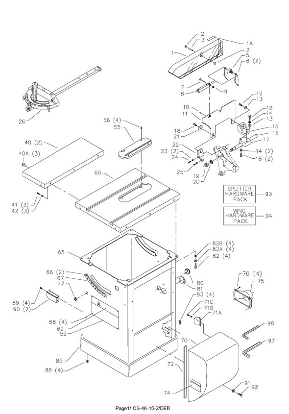 Delta 36-R51x Diagram and Parts List for 36-R51X  Delta Saw