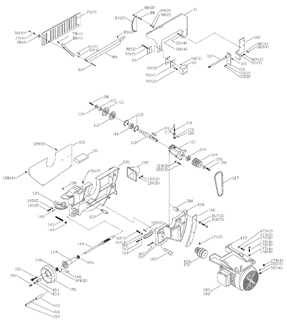 Delta 36-Rt40-575 Type-1 Diagram and Parts List for 36-RT40-575 Type-1 Delta Saw