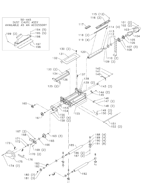 Delta Tp400ls Diagram and Parts List for TP400LS  Delta Planer Jointer