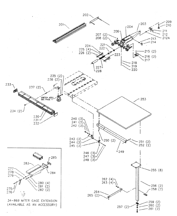 Delta 36-474 Diagram and Parts List for 36-474  Delta Saw