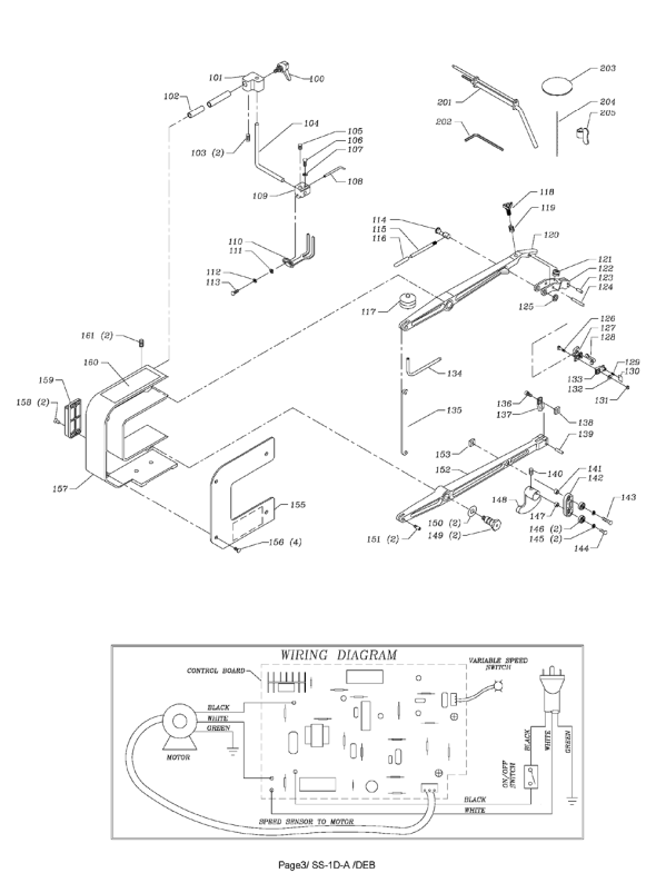 Delta Ss250 Diagram and Parts List for SS250  Delta Saw