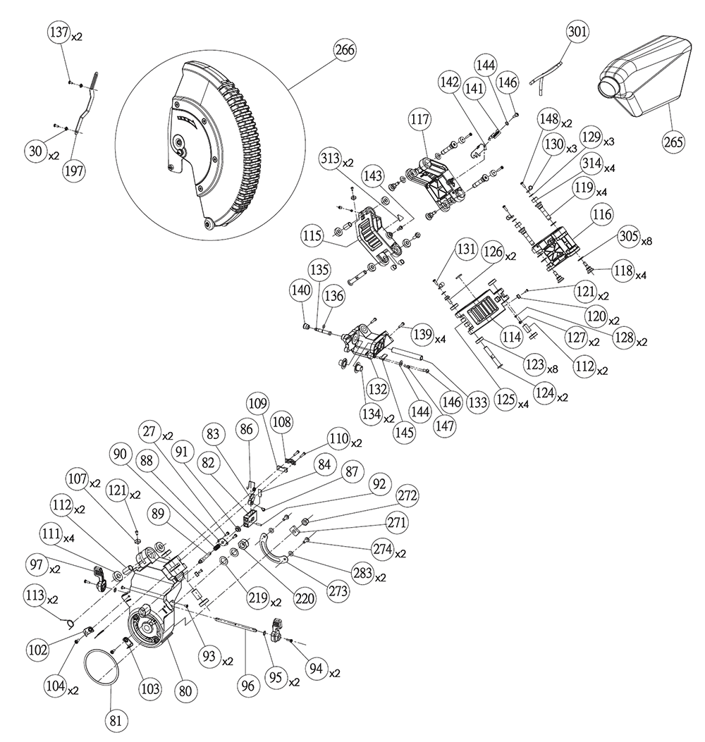 Fig-2 Diagram and Parts List for 26-2241  Delta Saw
