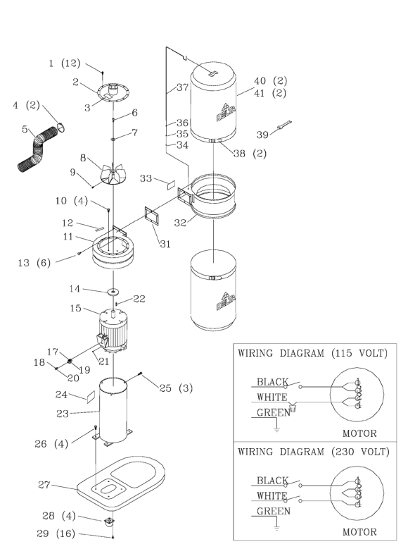 Delta 50-840 Diagram and Parts List for 50-840  Delta Dust Collector