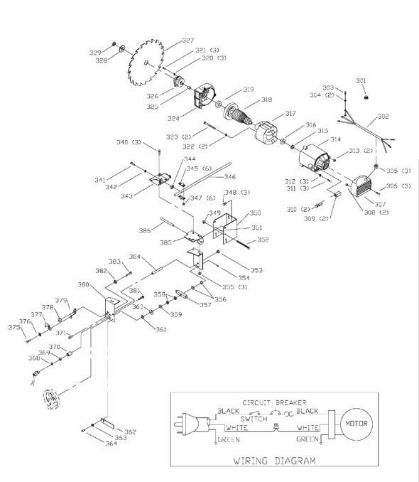 Delta Ts200 Diagram and Parts List for TS200  Delta Saw