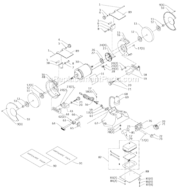 Page A Diagram and Parts List for GR250 Type 1 Delta Angle Grinder