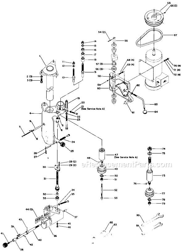 Page A Diagram and Parts List for 43-373 Type 1 Delta Shaper
