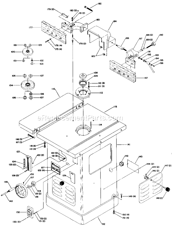 Page B Diagram and Parts List for 43-373 Type 1 Delta Shaper