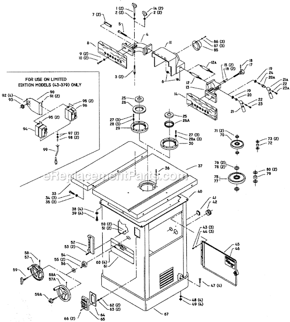Page A Diagram and Parts List for 43-375 Type 2 Delta Shaper