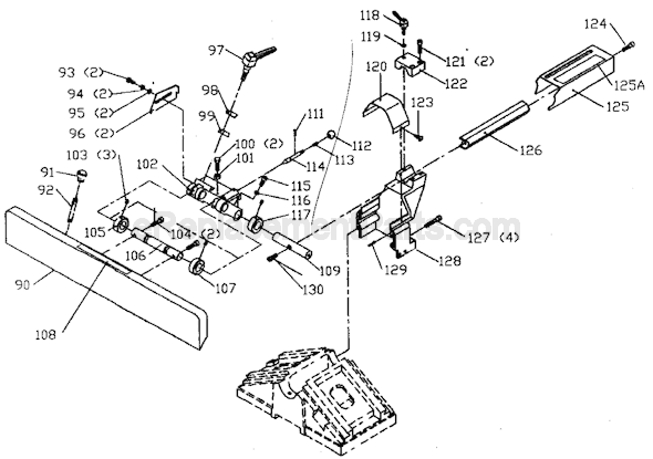 Page B Diagram and Parts List for JT360  Delta Planer Jointer