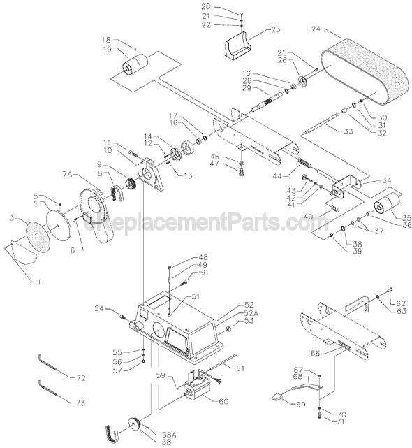 Page A Diagram and Parts List for SA446 Type 1 Delta Sander Polisher
