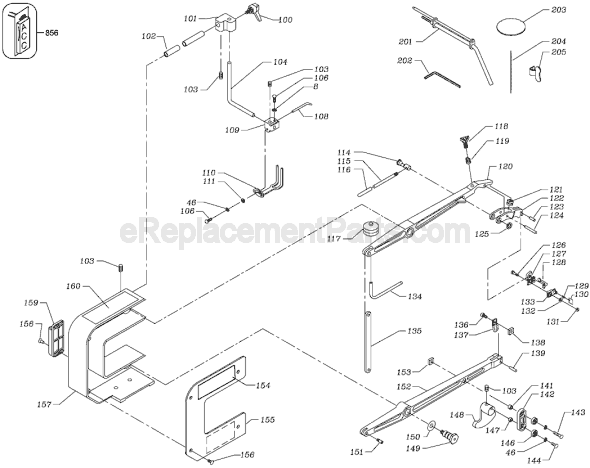 Page B Diagram and Parts List for SM600 Type 1 Delta Scroll Saw