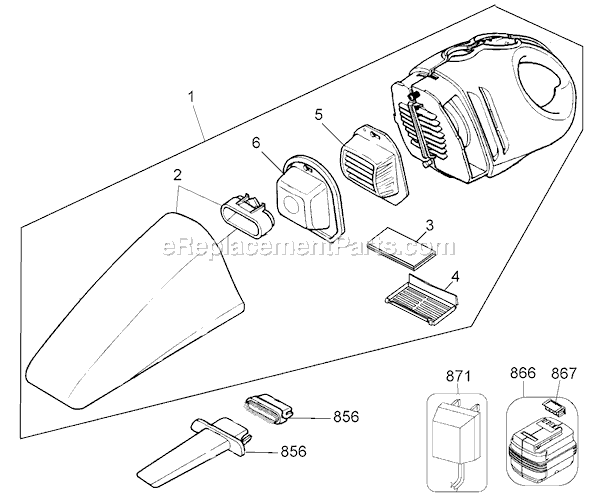 Page A Diagram and Parts List for SPV180F Type 1 Delta Dust Collector