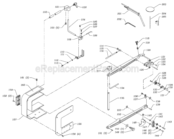 Page B Diagram and Parts List for SS250 Type 1 Delta Scroll Saw