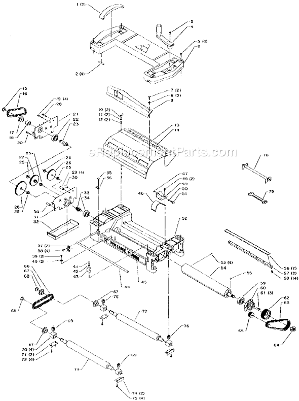 Page A Diagram and Parts List for TP300 Type 1 Delta Planer Jointer