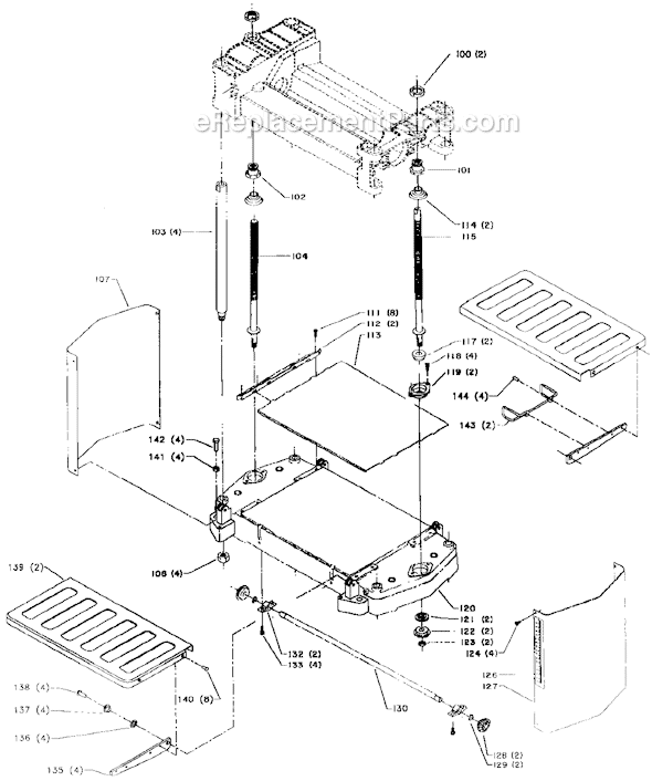 Page B Diagram and Parts List for TP300 Type 1 Delta Planer Jointer
