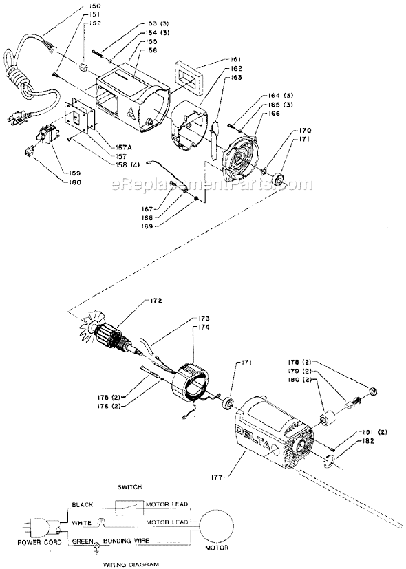Page C Diagram and Parts List for TP300 Type 1 Delta Planer Jointer