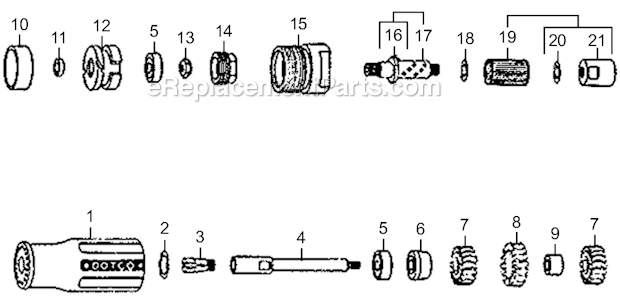 Page A Diagram and Parts List for 10R9000-03  Dotco Angle Grinder