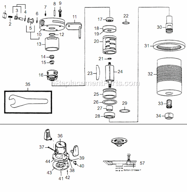 Page A Diagram and Parts List for 10T4316-62  Dotco Router