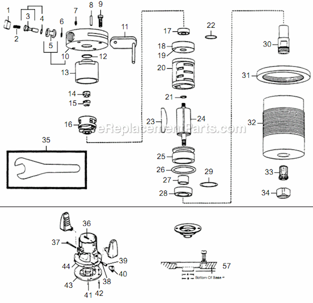 Page A Diagram and Parts List for 10T4318-62  Dotco Router