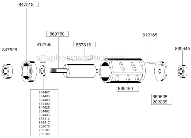Page B Diagram and Parts List for 116GLF-115A-D3T45  Dotco Angle Grinder