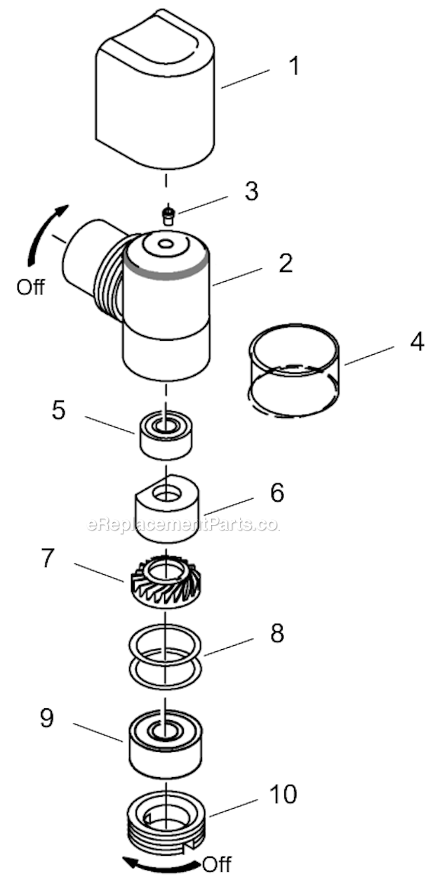 Page B Diagram and Parts List for 12L1280-36  Dotco Angle Grinder