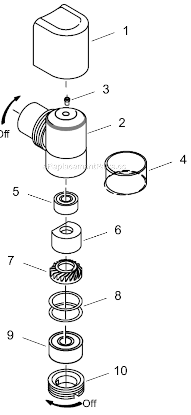 Page B Diagram and Parts List for 12L1281-36  Dotco Angle Grinder